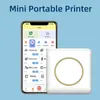 Мини -тепловой принтер Bluetooth Беспроводной чернил принтер PO наклейка Adhande Note Printing Portable Pocket Office Printer.240417