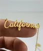 Choker Color de la chaîne en acier inoxydable Gold Us State California Nom Colliers pour femmes Bijoux Femme Birthday Gift8155010