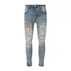 Jeans de créateurs pour hommes en jeans de randonnée pantalon Hip Hop High High Street Brand Pantalones Vaqueros para Hombre Motorcycle broderie Close Adapt29-40