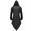 Heren Trench Coats Mens Vintage Halloween Hoody Kostuums Gothic Swallow-Tail Coode Cosplay Lange uniforme mouw Steampunk Jacket S-5XL