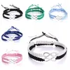 Bracelets de charme 2pcs moda bracelete de amizade branca preta para homens mulheres cor corda trançada à mão Infinito amor casais jóias