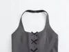 Damestanks meisje halter-neck tanktops zomer mouwloze slanke fit boogvest Amerikaanse stijl sexy vrouwen