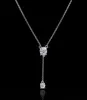 Romantic Long Lab Diamond Pendant Real 925 Sterling Silver Party Wedding Pendants Chain Necklace For Women Bridal Charm Jewelry9350675