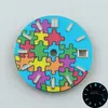 مجموعات إصلاح الساعات NH35 DIAL S Bubble Puzzel الأزرق/الأخضر وجه مضيئة للتوعية NH36 إكسسوارات الحركة استبدال