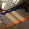 Tapetes coloridos onda de tuffting bavão de banheiro tapete de banheiro de banheiro macia sala de estar de estar anti-deslizamento corredor arrumado decoração de casa estética 60x90cm