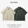 Polos maschile en American Work Shirt Shirt a maniche corta uomini estivi tasca sciolta cerniera seta di ghiaccio rapido tasca