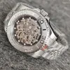 Relógios de pulso Men Watch for Hollow Automatic com Japão Japanese NH70S Movimento Sapphire Crystal 904L Aço sólido 40mm