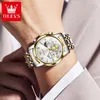 Wristwatches Stainless Steel Men Watches R Phase Luminous Hands 30m Water Resistance Chronograph Quartz Wrist Watch For Man