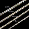 Wholesale 3mm 4mm Women Men Fine Jewelry Hip Hop Necklace S925 Sterling Silver Vvs Moissanite Diamond Tennis Chain