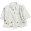 Off White Ultra Short Small Dufts Style Anzugjacke für Frauen Sommer dünn und trendy Abbildung 240417