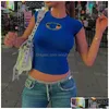 女性用TシャツレディースTシャツY2Kベビーティーストリートウェアファッションスリミングかわいいセクシーなショートスリーブ女性用衣料品女性DHCTVのためのクロップトップ