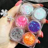 6Color requined gel cream eyeshadow palette glitter diamond gey makeup hair hair body face flash elerour severy 240408