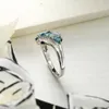 Pierścienie klastra GZ Zongfa oryginalna 925 Sterling Silve dla kobiet Natural Blue Topaz 1,5S Kamień Blask Prosty styl biżuterii