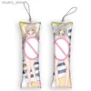 Keychains Lanyards Blue Archive Izayoi Nonomi Anime Key Chain Mini Pillow Pendants R18 Sexig tryckt Small Dakimakura Telefon Keychain Backpack Decor Y240417