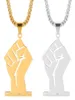 Black Lives Matter African Pendant Halsband för kvinnor Män Guld Färg Fist Halsband Rostfritt stål Africa Prydnadsmycken Gift9814001