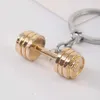 Keychains Lanyards Fashion Dumbbell Metal Keychain Outdoor Sports Accessories Gym High-end Small Gifts Electroplating Polishing Exquisite Beautiful d240417