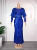 Vêtements ethniques Africa Sequin Elegant Robe Femmes For Wedding Party 2024 Fashion Long Mancheve Plus taille Maxi Tenues Robes