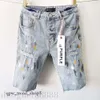 Lila Jeans kurze Herren Kurzer Designer Jeans Straight Löcher Casual Summer Night Club Blau Frauen Shorts Stil Luxus Patch gleiche Style Purple Marke J 788