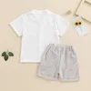 Ensembles de vêtements Pudcoco Toddler Baby Boys Boys 2 pièces T-shirt à manches courtes et shorts à rayures élastiques Set Clothes Set 1-3T