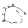 Bracelets de liaison bracelet cardiaque Bracelet de longueur réglable en argent bracelet en argent bijoux à la mode parfait pour le quotidien xxfb