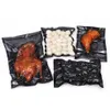 100pcs/lote de nylon preto aberta a vácuo de pacote de pacote de alimentos de pacote de pacote de gama