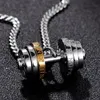 Designer ketting titanium stalen heren ketting gepersonaliseerde mode sport dumbbell hanger paar hetzelfde lichte luxe sieraden roestvrijstalen Cubaanse ketting