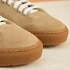 カジュアルシューズドンネイン女性Khaki Nubuck Lace Up Comfort Luxury Designerナチュラルカウスエードラバースニーカー