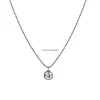 925 Sterling Silver Korea East Gate smile face hollow out round brand Necklace female clavicle chain personality chain