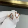 Designer Bvlgarys925 smycken bulgarie armband 925 sterling silver baojia qixi fläkt kjol ring pläterad med 18k rosguld naturlig vit fritillär fläkt