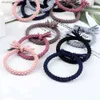 Haar rubberen bands trendy vlecht draai elastische haarband schattige vaste kleuren boog hoofdband dames meisjes prachtige paardenstaarthouder scrunchies accessoires y240417