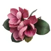 Dekorativa blommor magnolia stam blomma faux bröllop bukett vas blommor arrangemang zinnia