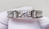 1 karat real moissanite ring för män inte justerbar enkel klassisk S925 sterling silver platina pläterade diamant bröllop ringar5266864