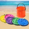 Sand Play Water Fun Fun 2 Beach Sand Bucket Toys Autensili da giardino pieghevole per piscina esterna Strumenti di gioco per bambini Giochi d'acqua estiva Regali di compleanno Y240416