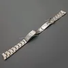 20 mm Ny silverborstat rostfritt stål krökt slutklocka bandband armband för vintage watch226q