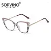 Lunettes de soleil Sorvino Trendy Eyeglasses vintage Femme Femmes Eye Cat Eye Personnalisé Anti Blue Lunes Lumières Myopie Plat Lens Printemps