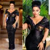 2024 Plus Size Prom -klänningar för svarta kvinnor Promdress Formella klänningar för flickor Illusion Mermaid Sheer Neck Pärlad spets födelsedagsfestklänning Receptionsklänningar AM711