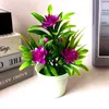 装飾的な花人工植物ボンサイスモールロータスポット偽の植物ホームルームテーブルのための鉢植えの装飾装飾エルガーデンの装飾