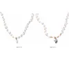 Pendant Necklaces E0BF Modern Crosses Neck Jewelry Individualized Pearls Beaded Neckchain Charm