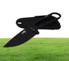 Portable Pocket Camping Survival Knives Ant Necklace Stainless Steel Fixed Blade Knife Outdoor Tool Full Tang Hunting knife Black 7936843