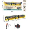 Diecast Model Cars 1 48 4ch rc bus jouet avec lumières touristique électrique et tourisme de bus bus bus scolaire childrens toy car garçons cadeaux j240417