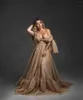 Robes de fête Boho Khaki Prom Femmes TULLE LONGE MATERNITY POSHOOT Robe une robe de grossesse sans manches sans manches pour baby shower