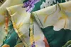 Vestidos de estilo bohemio para el piso para mujeres diseñador de la pista de verano chifón de estampado floral vestido largo elegante manga de la manga de la manga playa vestidos para mojer