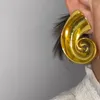 Stud Ohrringe Fflacell Mode Spiral Snail geformt 5,3 cm klobige Legierung Sutd für Frauen Mädchen halbkreisförmige kreative Schmuckgeschenke