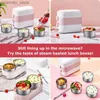 Bento Boxen 220 VVstainless Steel Electric Lunchbox Thermalheizung Lebensmittel Lagerbehälter tragbare Büroheizung Isolierung Mikrowelle Bento L49