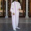 Roupas étnicas 2024 Tradicional muçulmano Eid Oriente Médio Jubba THOBE Homens Árabe do Islã Abaya com mangas compridas homens
