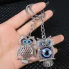 Keychains Lanyards Fashion Blue Evil Eye Chowl Animal Key Chain Mens Glass Trend rétro Trkiye Eyes Lucky Tassel Sac Car Bijoux Y240417