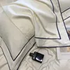 1000TCエジプトの綿の寝具セットサテンジャッククアードベッドリネンキルト布団カバー枕カバーキングサイズフラットシート240417
