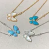 Nouvelle marque classique Blue Butterfly Luxury Designer Collier Butterfly Pendant Colliers pour femmes bijoux de fête