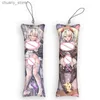 Keychains Lanyards 4x12cmlittle Prinz Eugen Söt anime Key Chain Azur Lane Mini Dakimakura Keychain Decor Pendant Otaku Presentväska Pendant Y240417