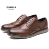 Bhkh echte Leder -Kleiderschuhe Comfy Männer lässig Smart Business Work Office Laceup 240407